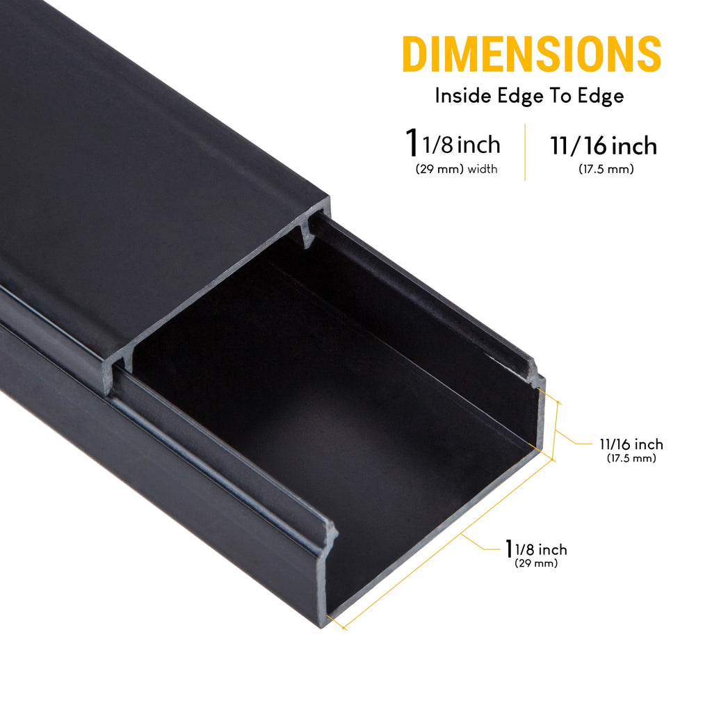Black Plastic Wall Cable Cover Raceways E202