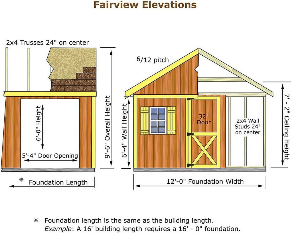 12X12 Wood Shed Kit P228