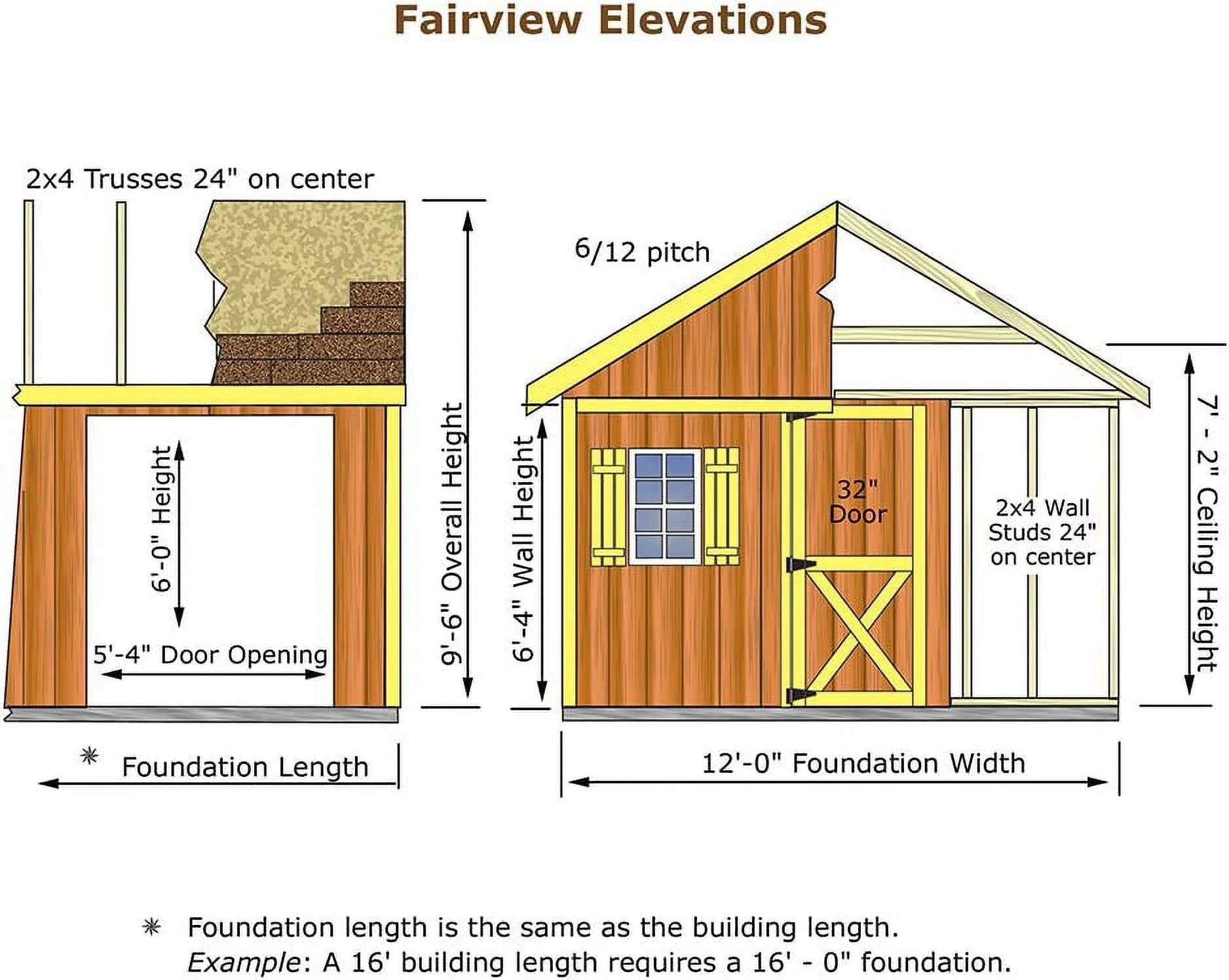 12X12 Wood Shed Kit P228