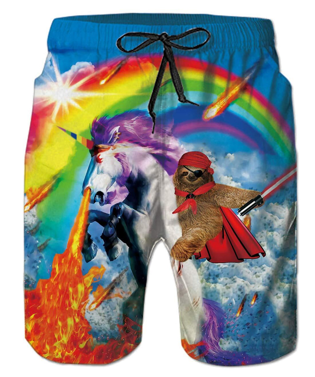 Men's Quick Dry Printed Board Shorts with Mesh Lining K29572