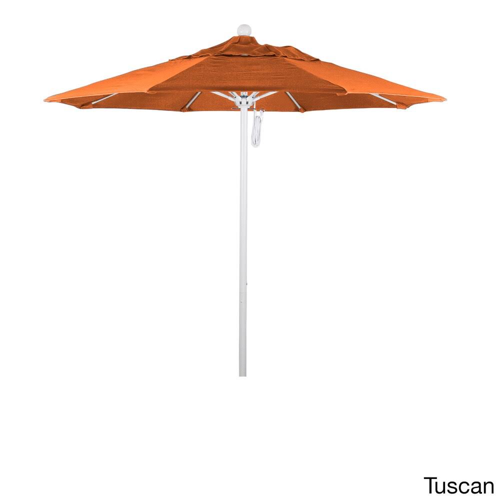 White 7.5 ft. Fiberglass Market Umbrella I694053