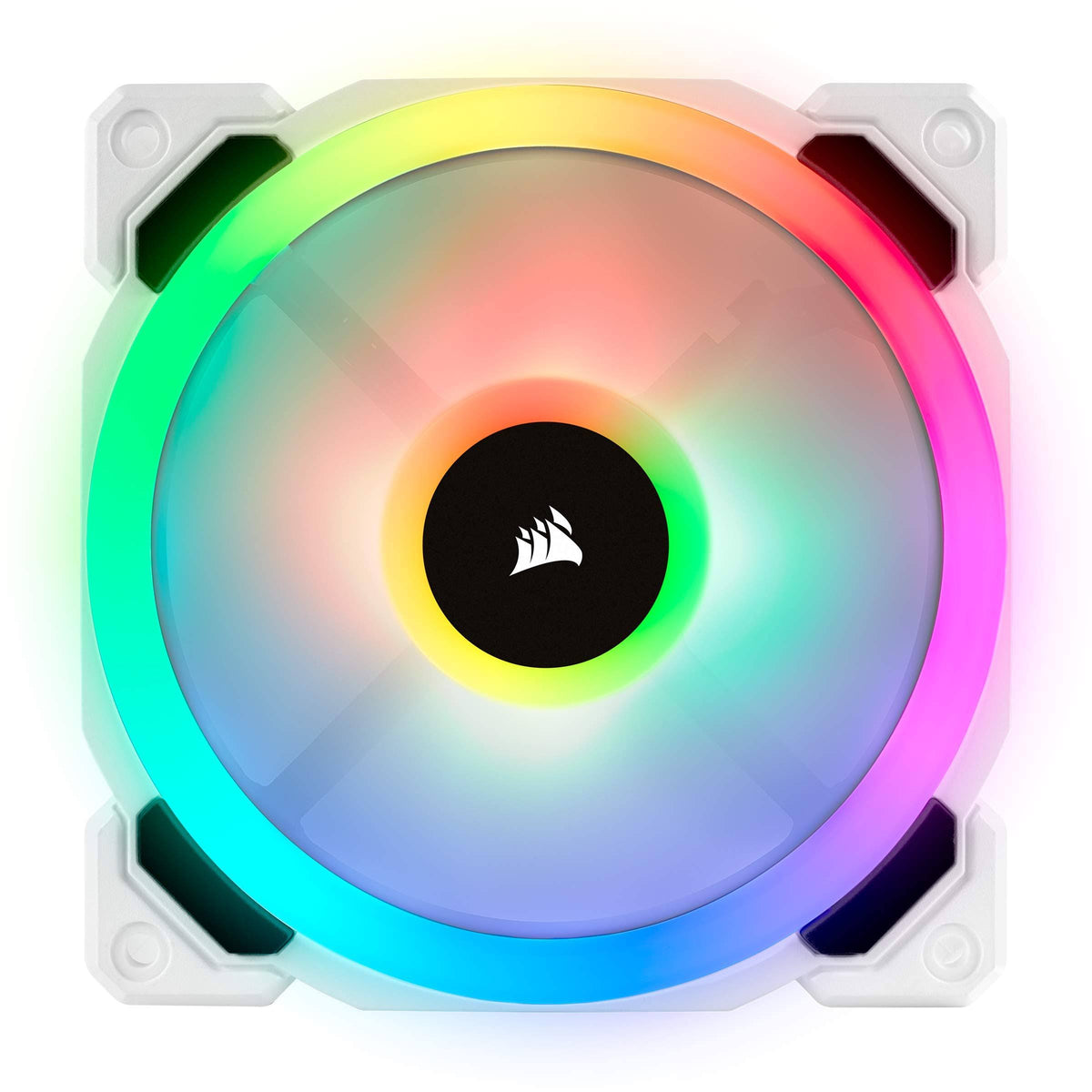 120mm RGB LED PWM Fan 3 Fan Pack with Lighting Node Pro, White F6072