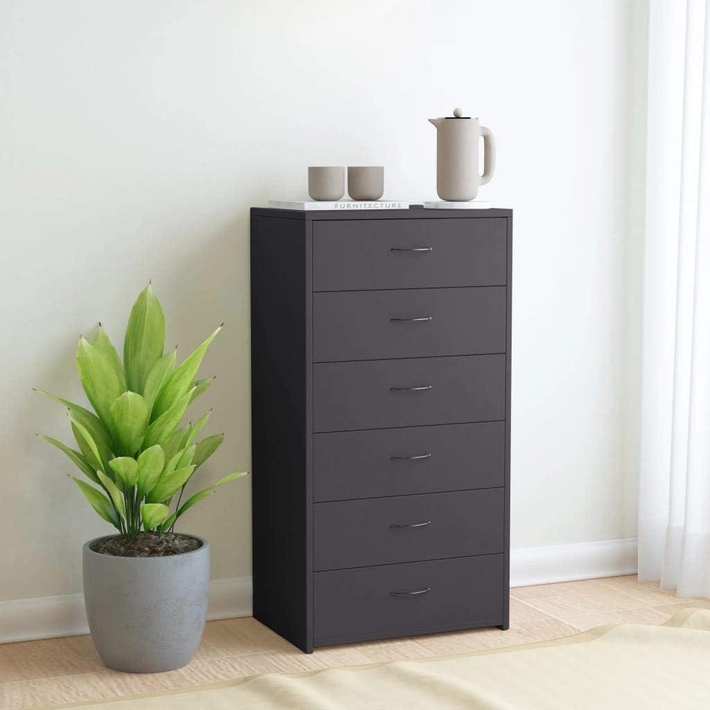 6 Drawer Chipboard Chest (White and Sonoma Oak) Z8546