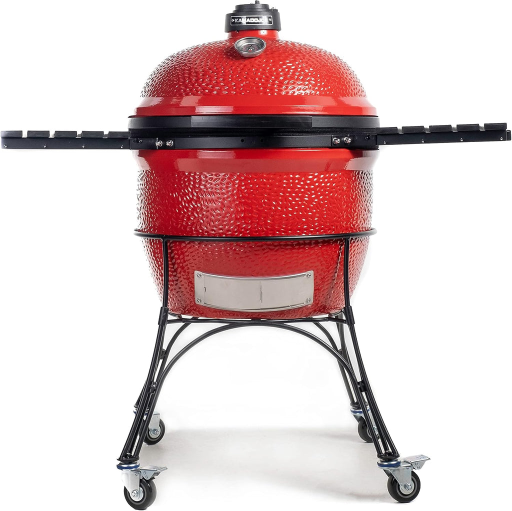 Blaze Red 24-inch Charcoal Grill with Cart and Side Shelves W98070