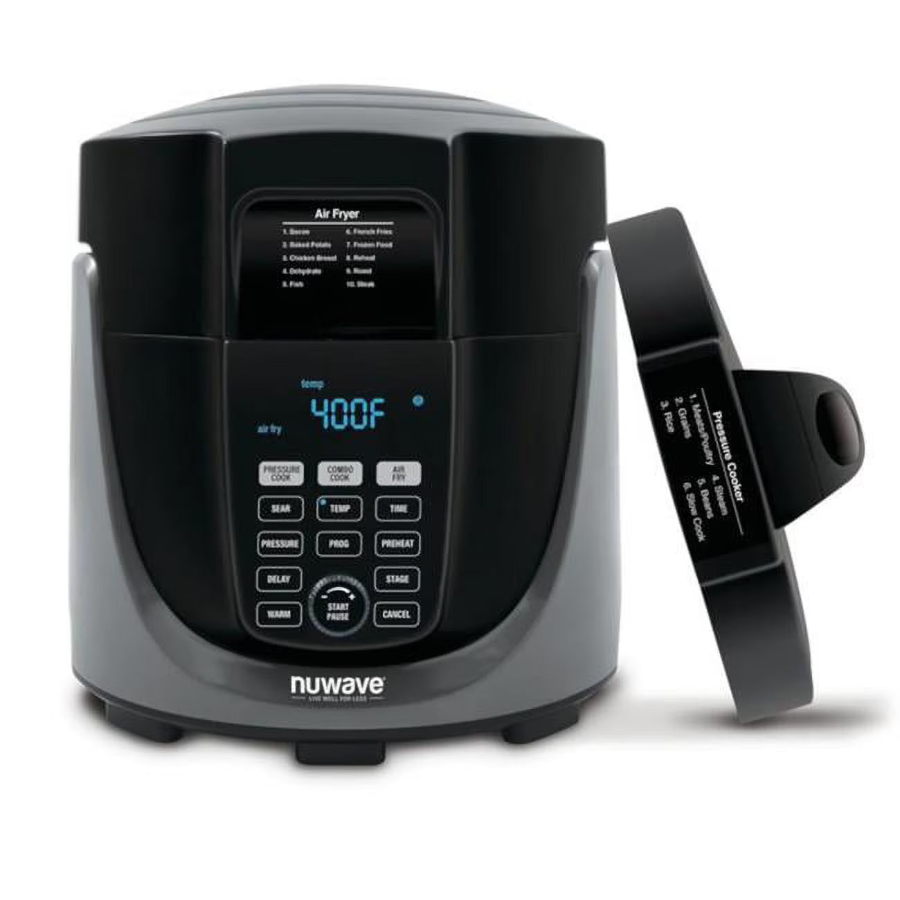 6 qt. Black Programmable Digital Air Fryer with Pressure Cooker F5037