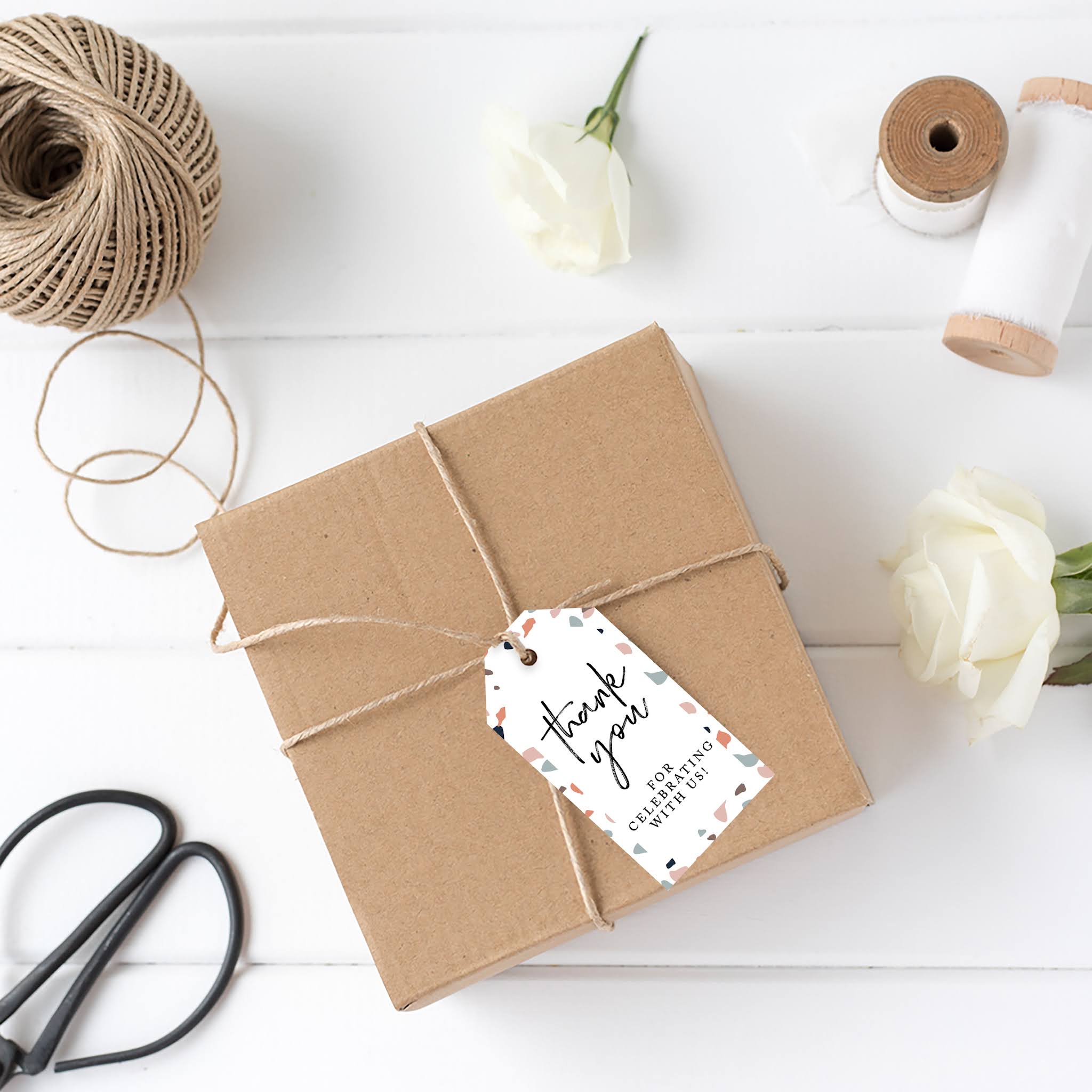 100-Pk Terrazzo Cardstock Gift Tags I580