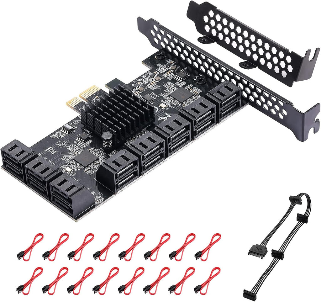 8 Port SATA 3.0 PCIe Card with 8 SATA Cables and Low Profile Bracket N925631