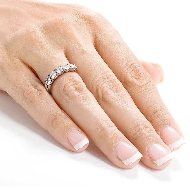 14K White Gold Moissanite Bridal Wedding Band A8900
