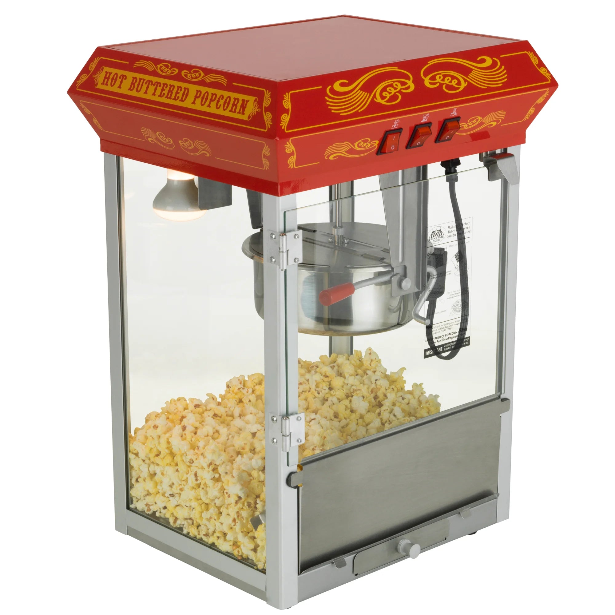 Red/Gold 8oz Popcorn Machine with Cart B15076