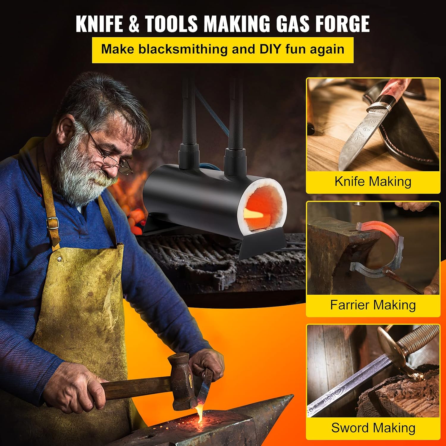 Portable Propane Knife Forge with Dual Burners C576