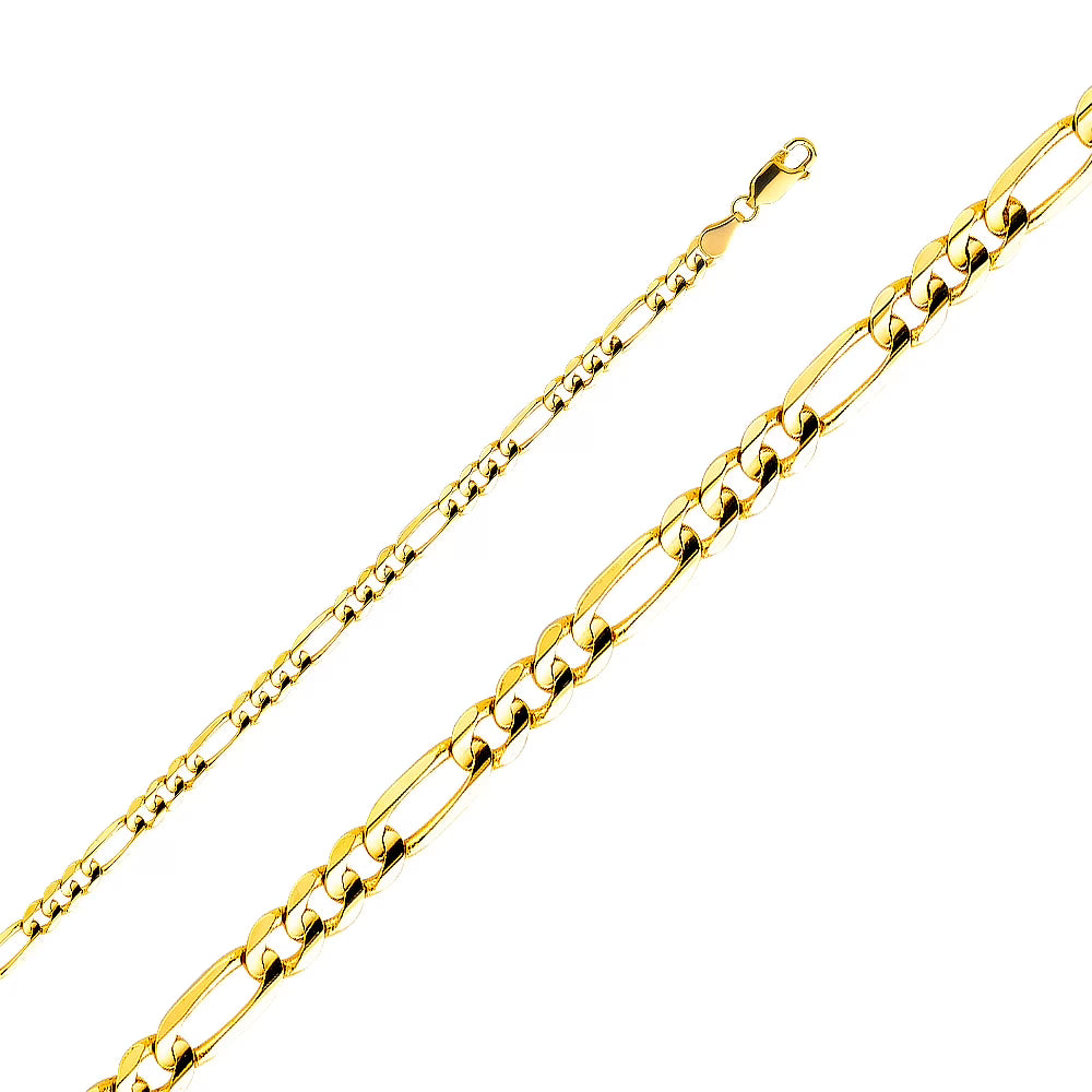 14K Yellow Gold Figaro Chain Necklace 24 inch R7800