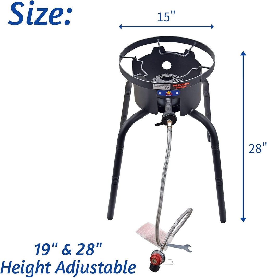 Single Burner Propane Stove with Adjustable Regulator & Hose V545695
