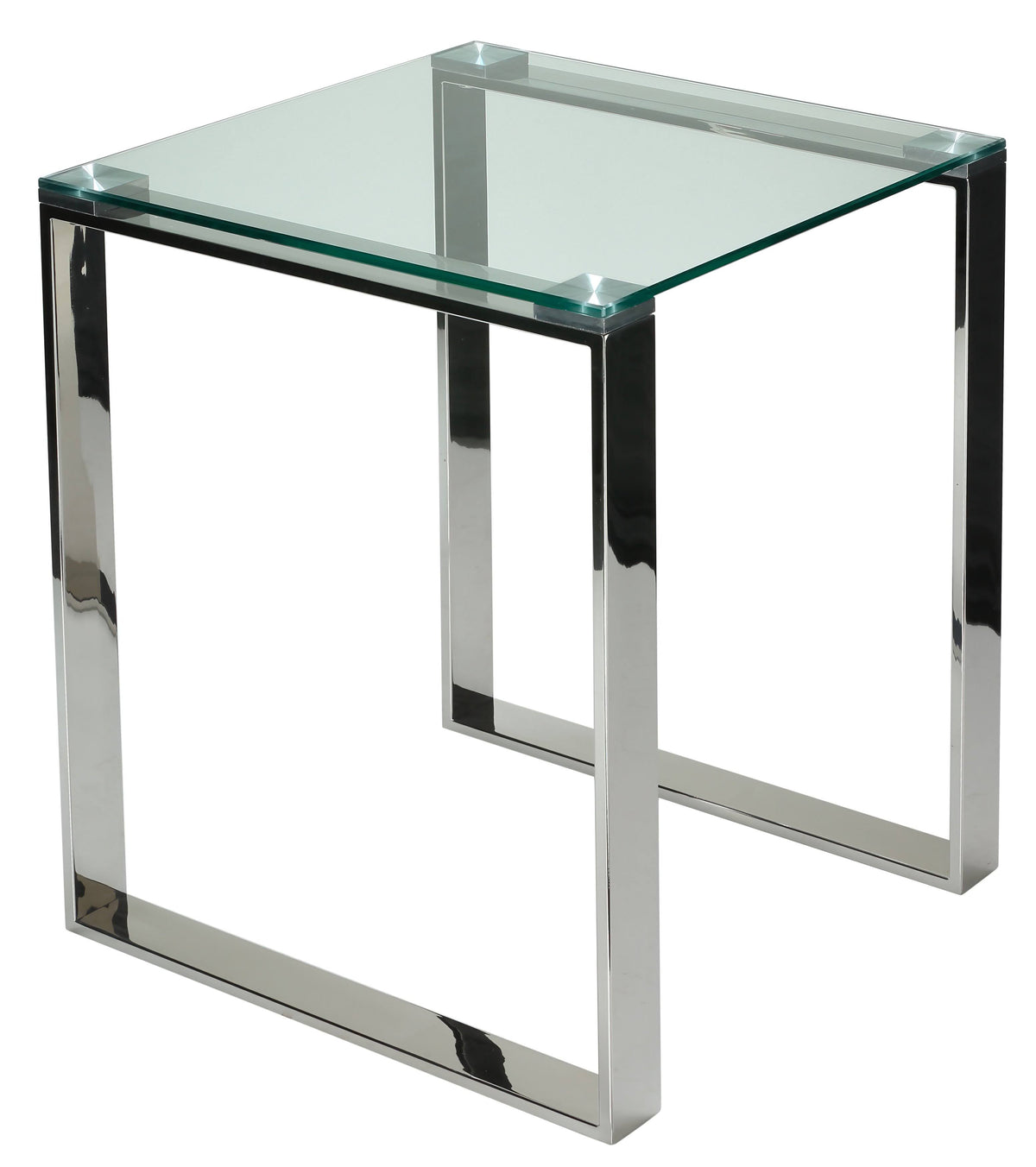 Chrome Square Glass End Table U6479