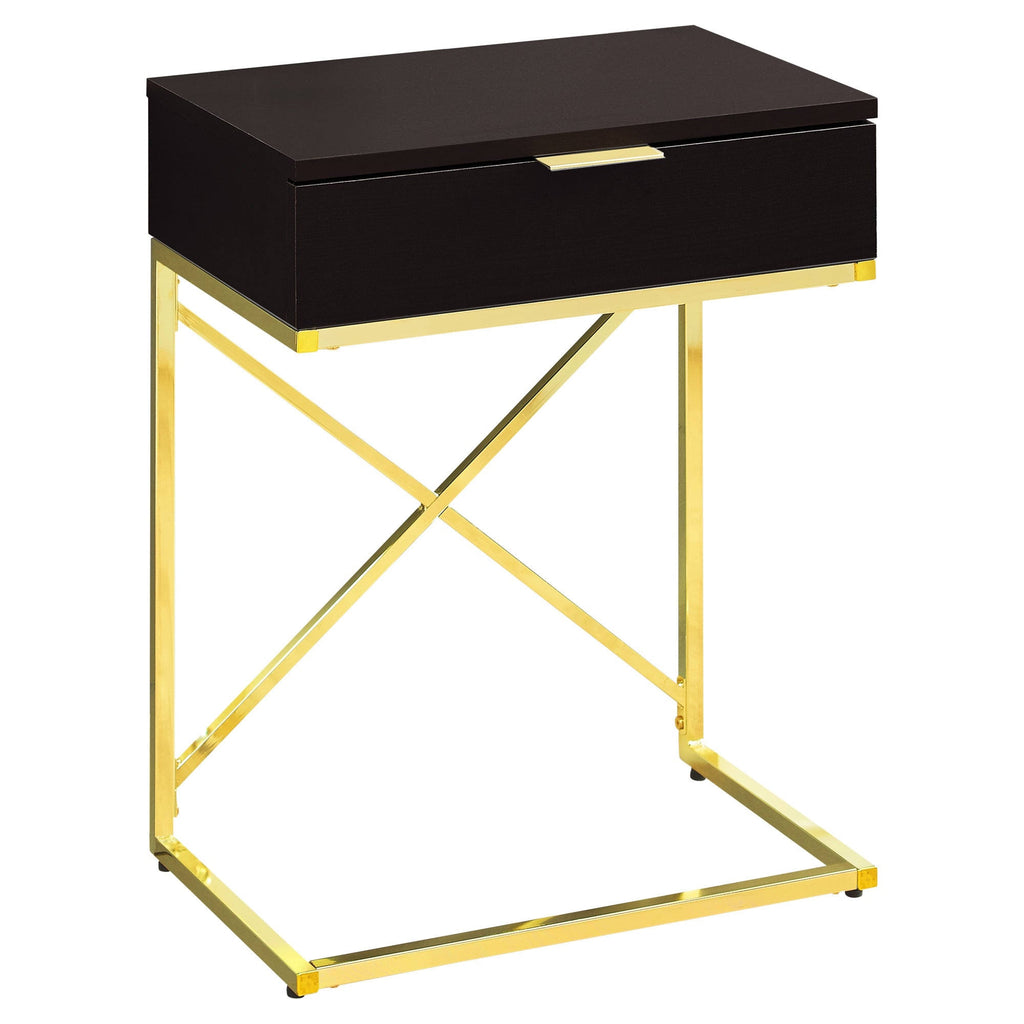 Cappuccino Gold Metal Accent Table E177