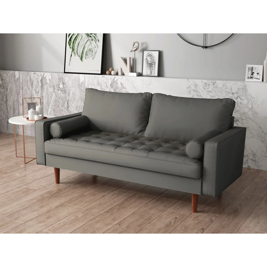 Mid-century Modern Loveseat Brown B35983
