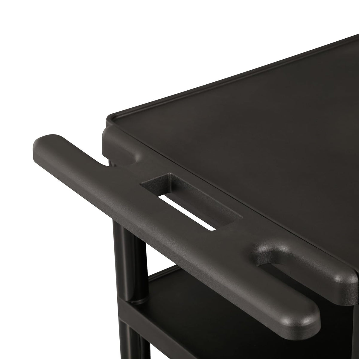 Black Plastic Utility AV Cart with Power Strip S124