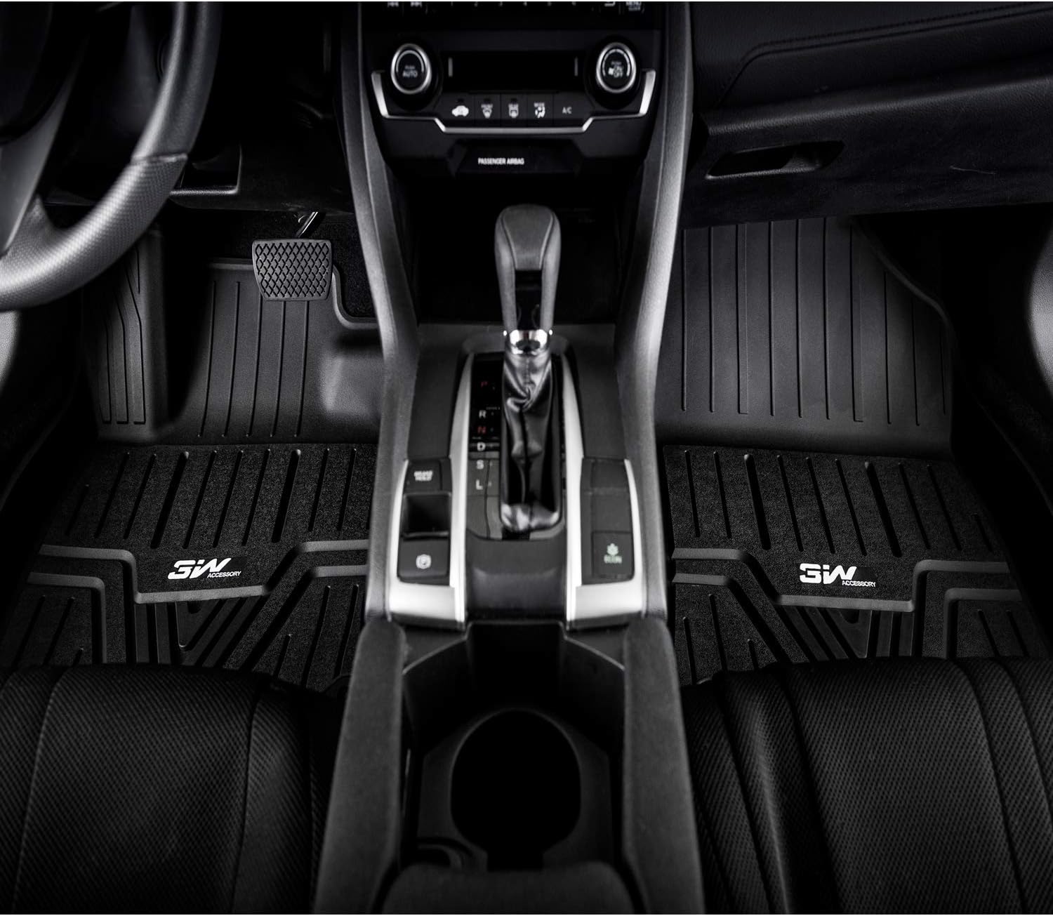Black All Weather Heavy Duty TPE Car Floor Mats for Honda Accord 2018-2021 Front & Rear 2 Rows H880