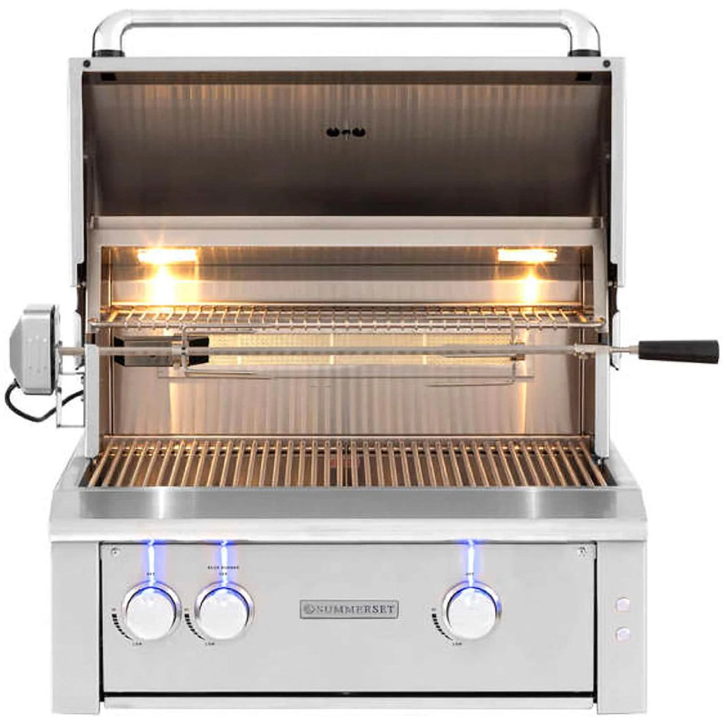 30-Inch 2-Burner Built-In Natural Gas Grill With Stainless Steel Burners & Rotisserie I65160