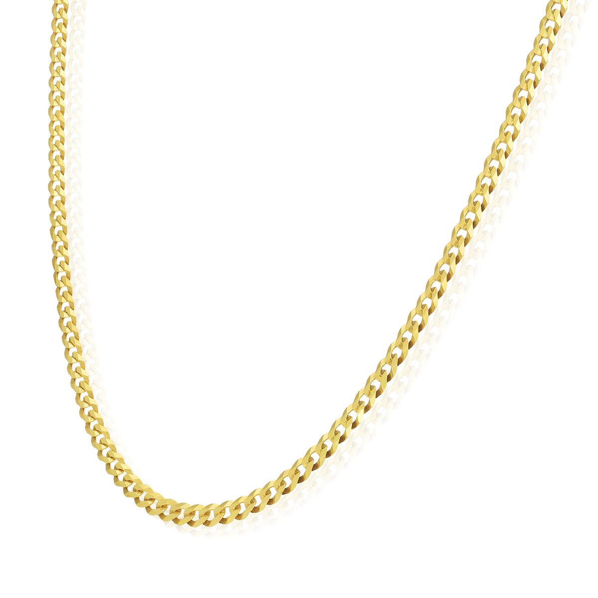 18K Gold Over Silver Cuban Chain 16"-20" K9344