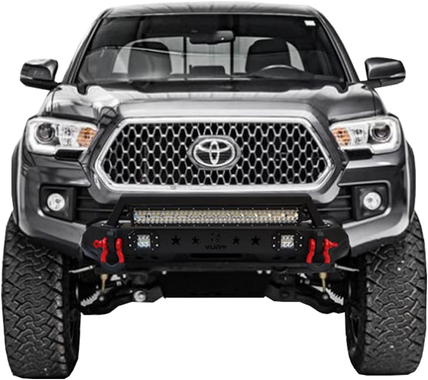 Textured Black Front and Rear Bumper with LED Lights and Winch Plate P87137