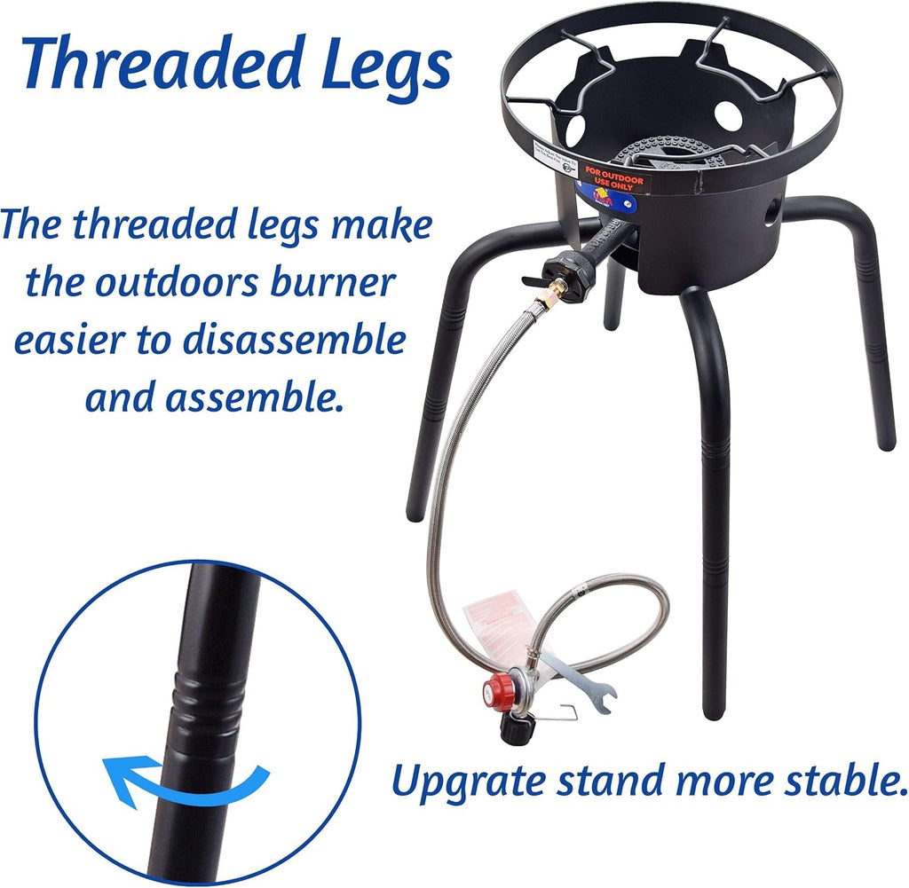 Single Burner Propane Stove with Adjustable Regulator & Hose V545695