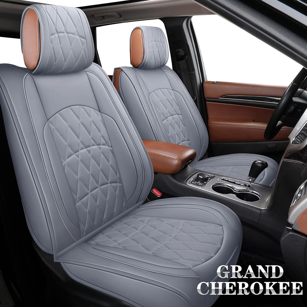 Jeep Grand Cherokee Front Seat Covers 2 PCS Waterproof Leather Black-Red M3392