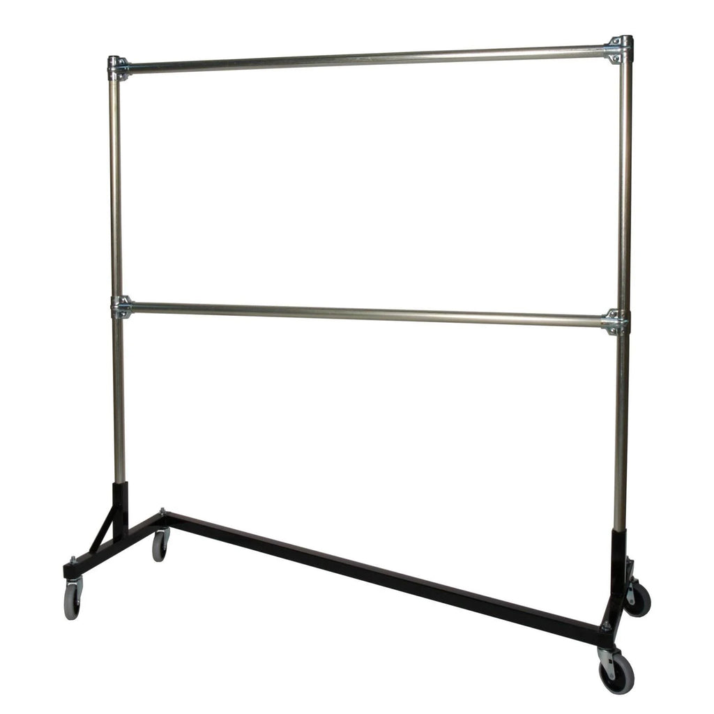 Silver Double Rail Garment Rack A648