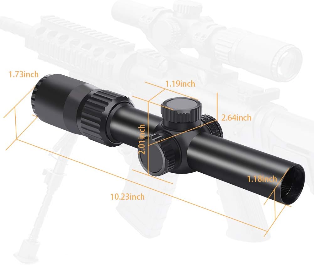 1-4x24 SFP Rifle Scope Red Illuminated Reticle Riflescopes Matte Black S243