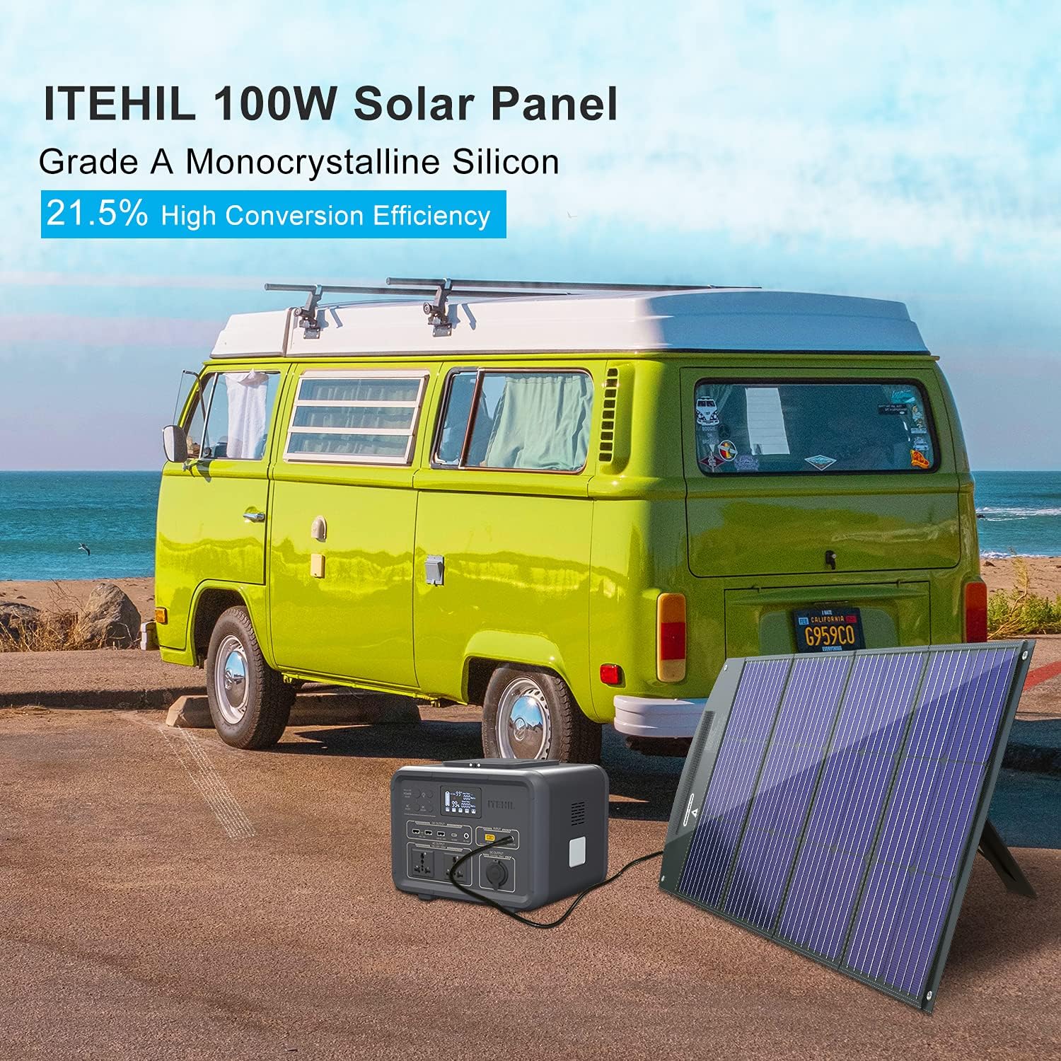 100W 18 Volt Monocrystalline Foldable Solar Panel with USB Output G41870