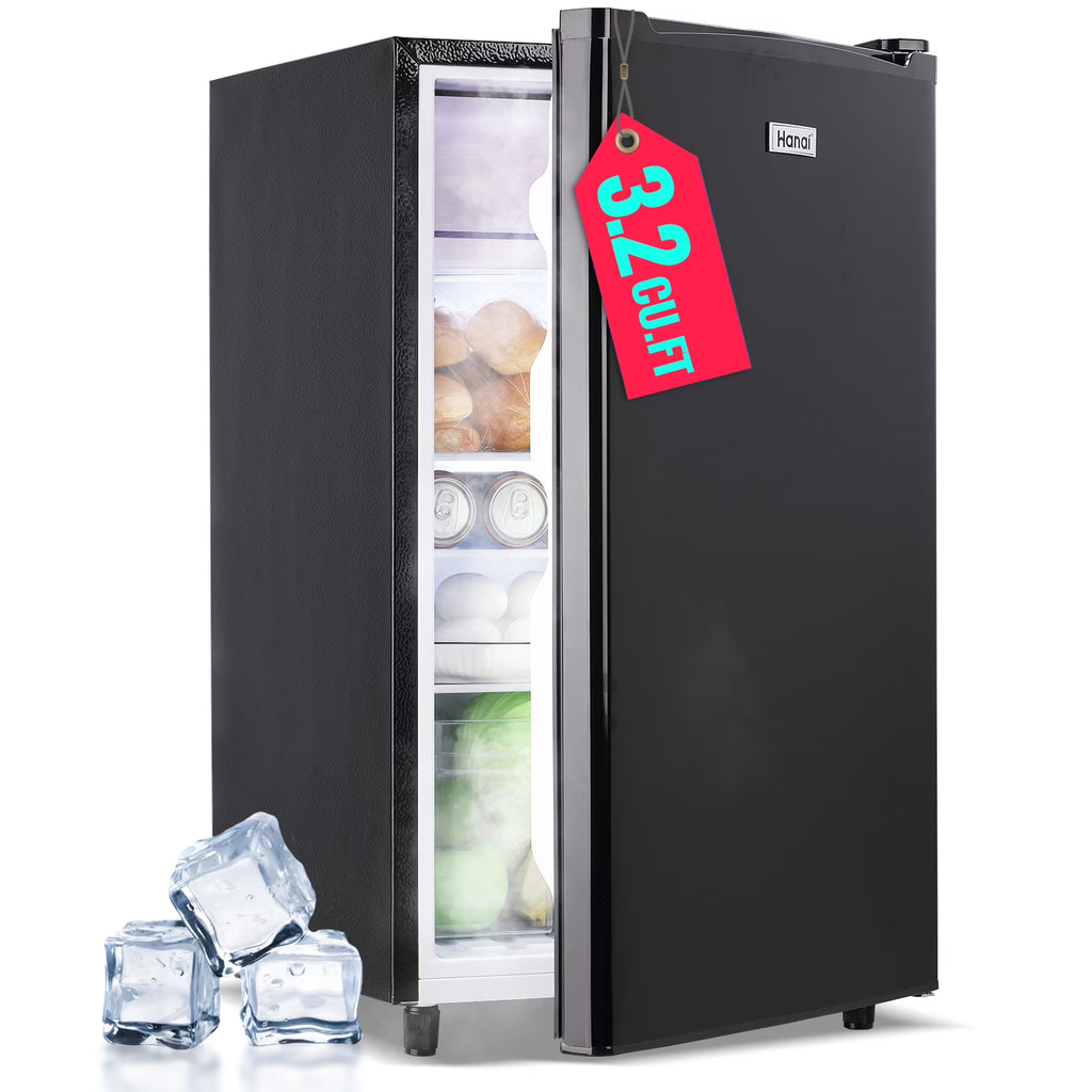 Black Compact Mini Fridge with Freezer W74527