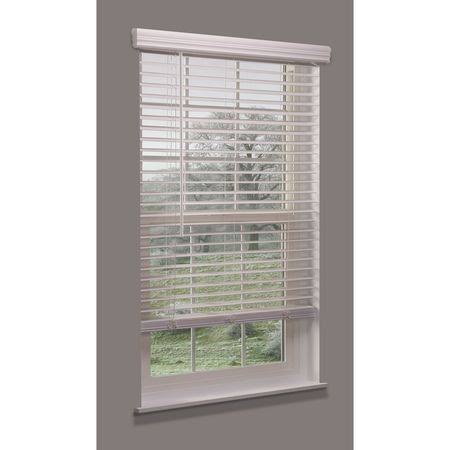 Cordless Faux Wood Blind, white, 66-3/4x22w x 5 H548