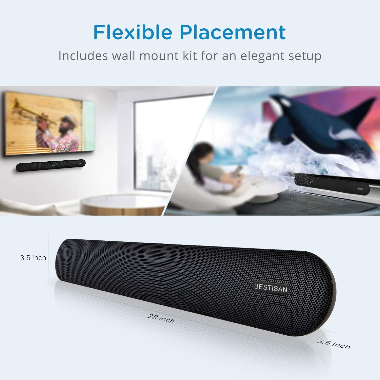 80 Watts TV Sound Bar with Bluetooth 5.0 T168881