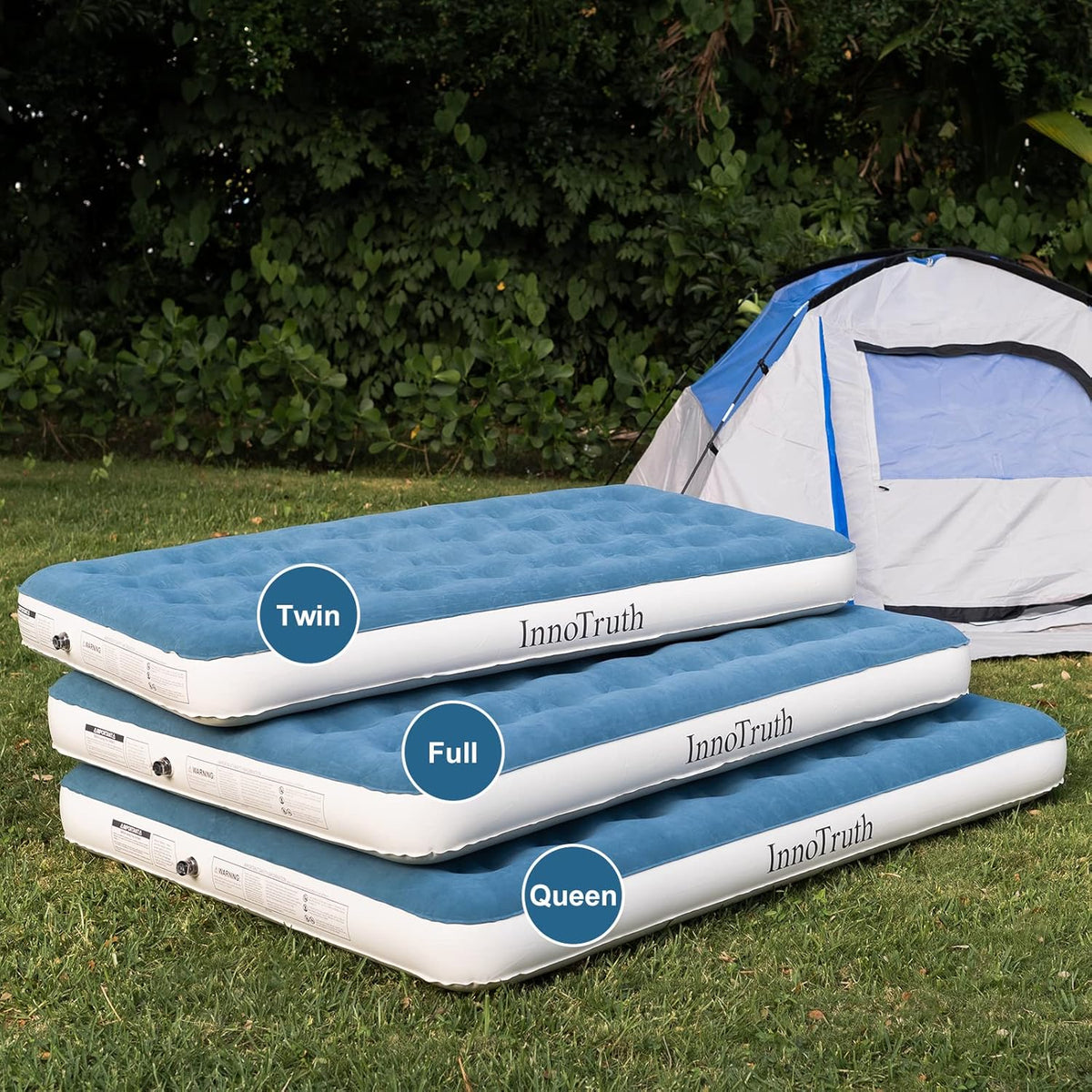 Pack of 2 Inflatable Air Mattress with Rechargeable Electric Pump P84656