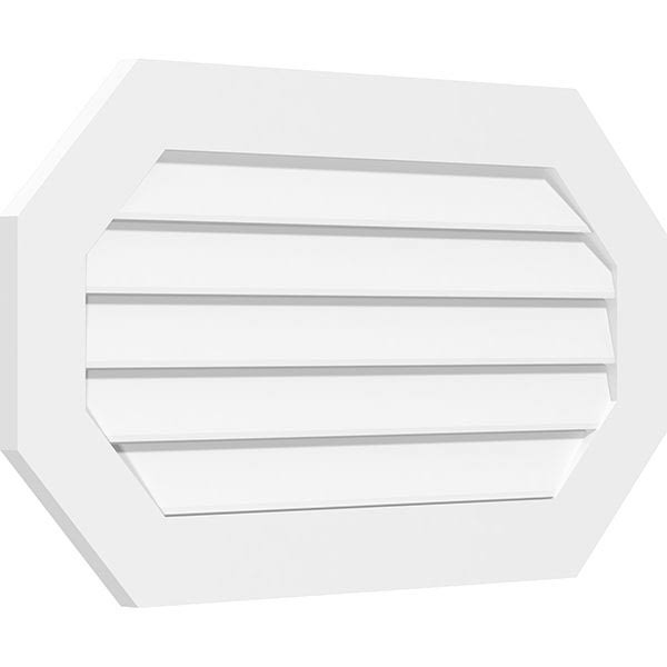 Horizontal Elongated Octagon PVC Gable Vent C5013