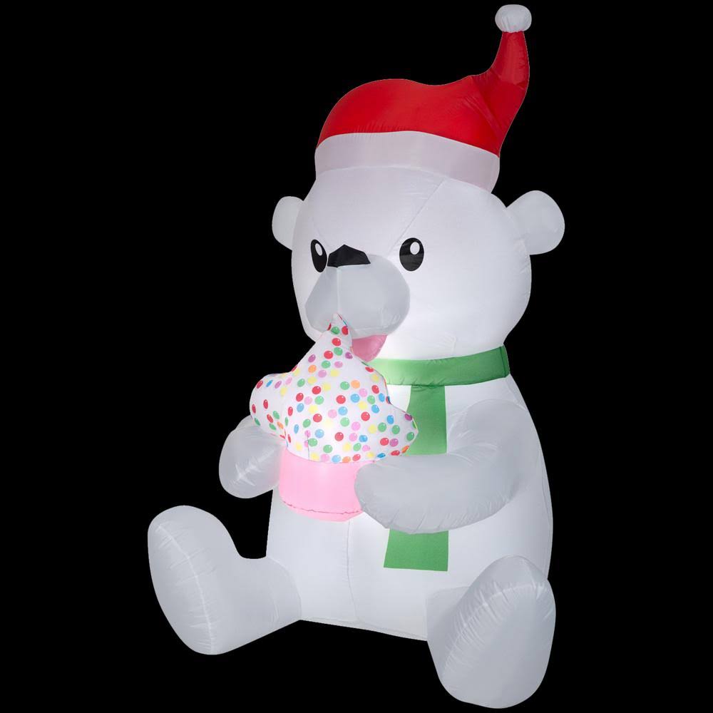 Animated Polar Bear Inflatable with Cupcake G88729
