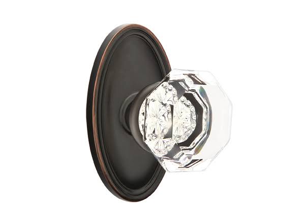 Oil Rubbed Bronze Passage Set with Crystal Knob B1063
