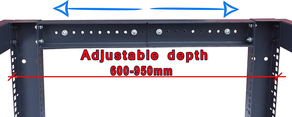 18U 4 Post Open Frame 19 inch Network Server Rack Adjustable Depth N380