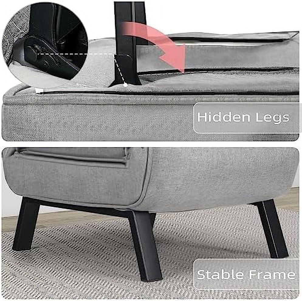 Sleeper Chair Bed Convertible Sofa Bed Folding Bed with Adjustable Backrest & Pillow Chaise Lounge Couch Futon Chair Couch J98278
