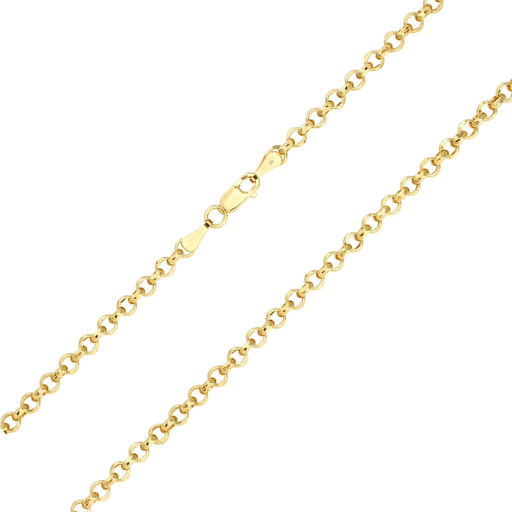 10k Yellow Gold 3mm Rolo Chain Pendant Necklace 16" - 30" G221472