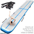Blue 10m/32.8ft Inflatable Air Track Tumbling Mat with Pump H501442