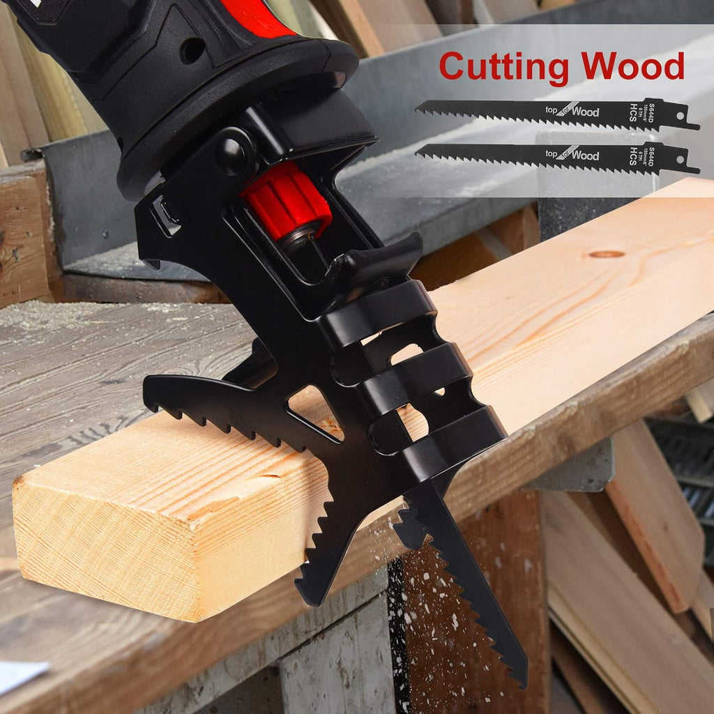 12V Cordless Reciprocating Saw with 2pcs 2.0Ah Li-Ion Battery and 4 Saw Blades H966