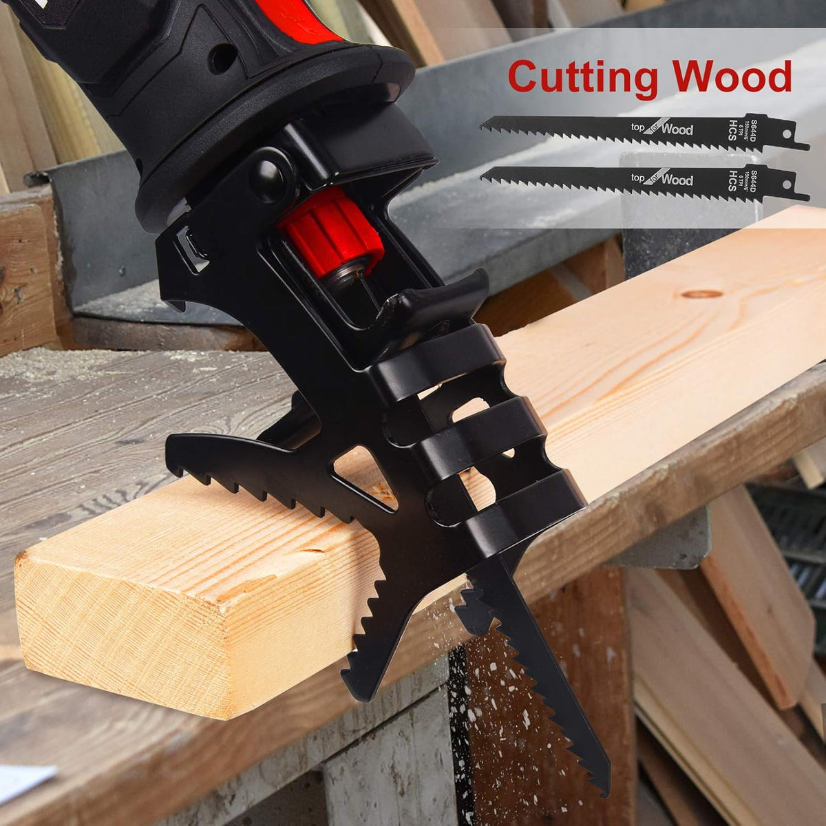 12V Cordless Reciprocating Saw with 2pcs 2.0Ah Li-Ion Battery and 4 Saw Blades H966