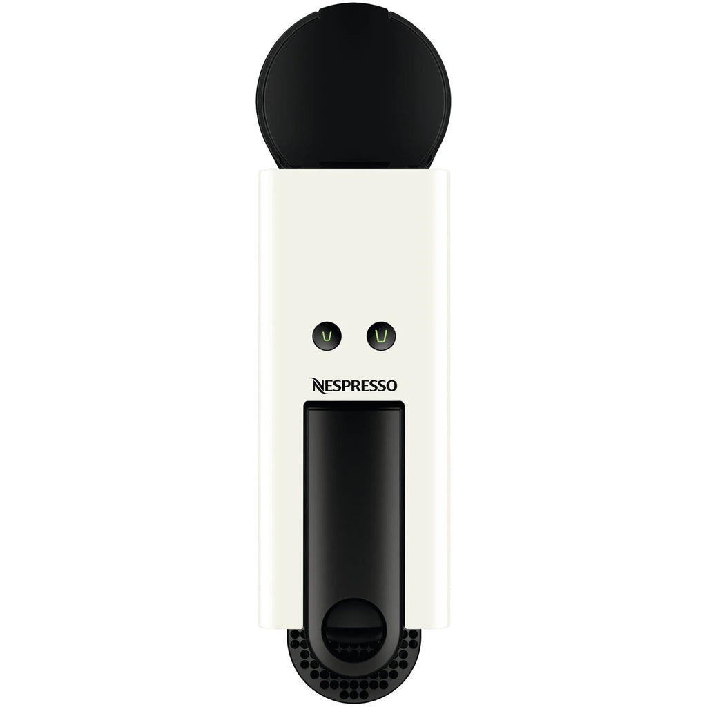 Nespresso Essenza Mini Single-Serve Machine in Pure White and Aeroccino Milk Frother in Black X385