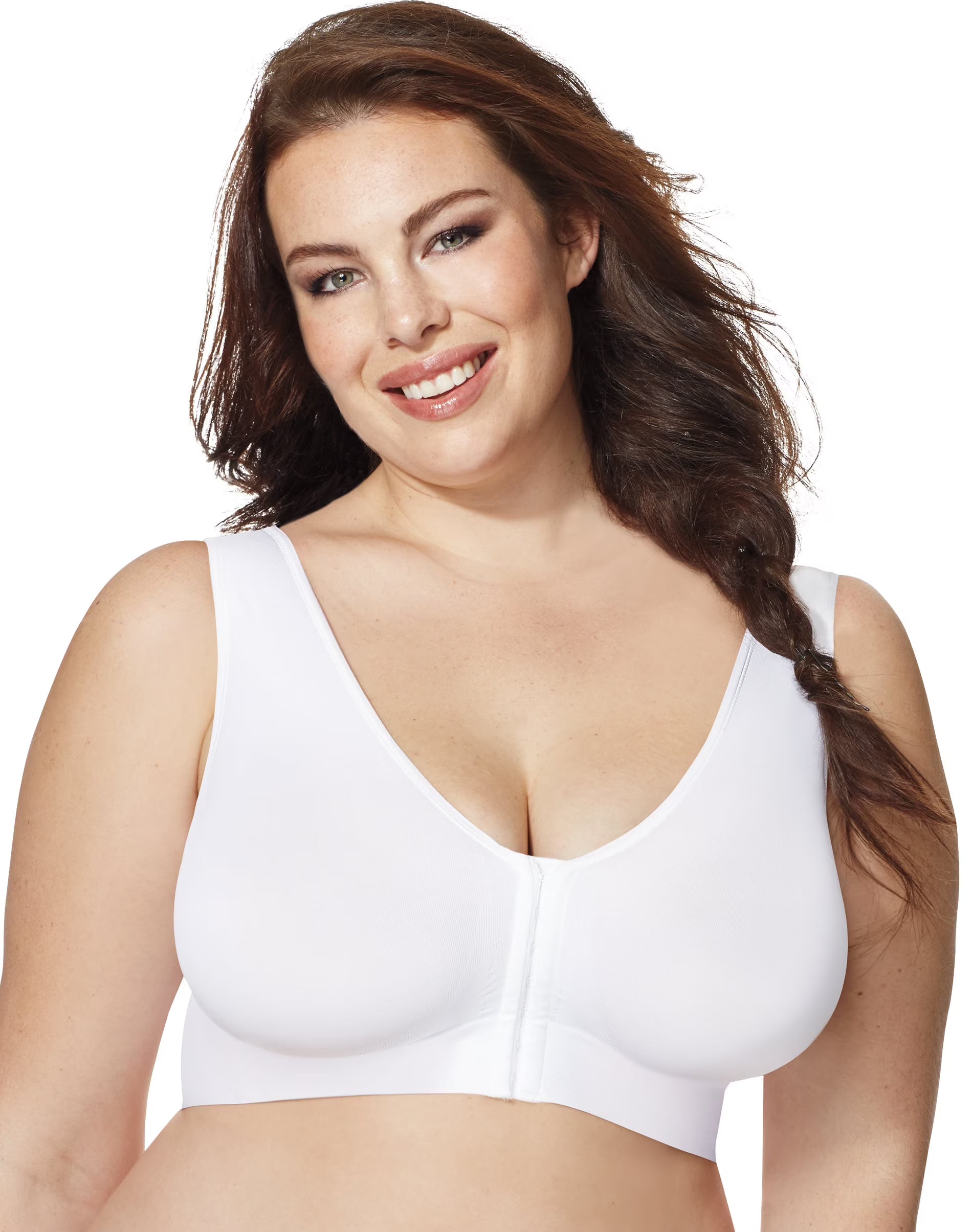 White Front-Close Seamless Bra B56375