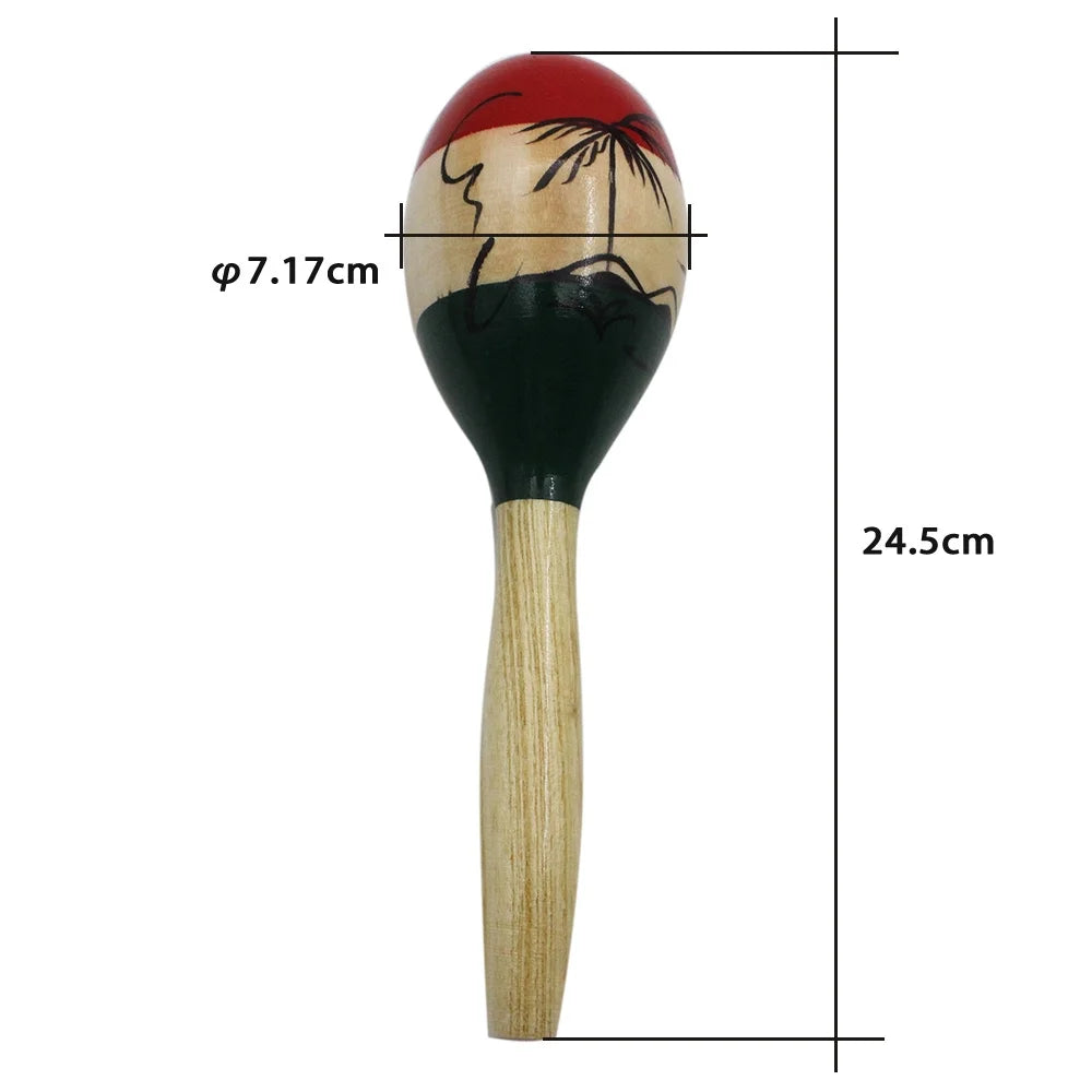 Pair of Wooden Large Maracas Percussion Instrument Musical Toy Y770