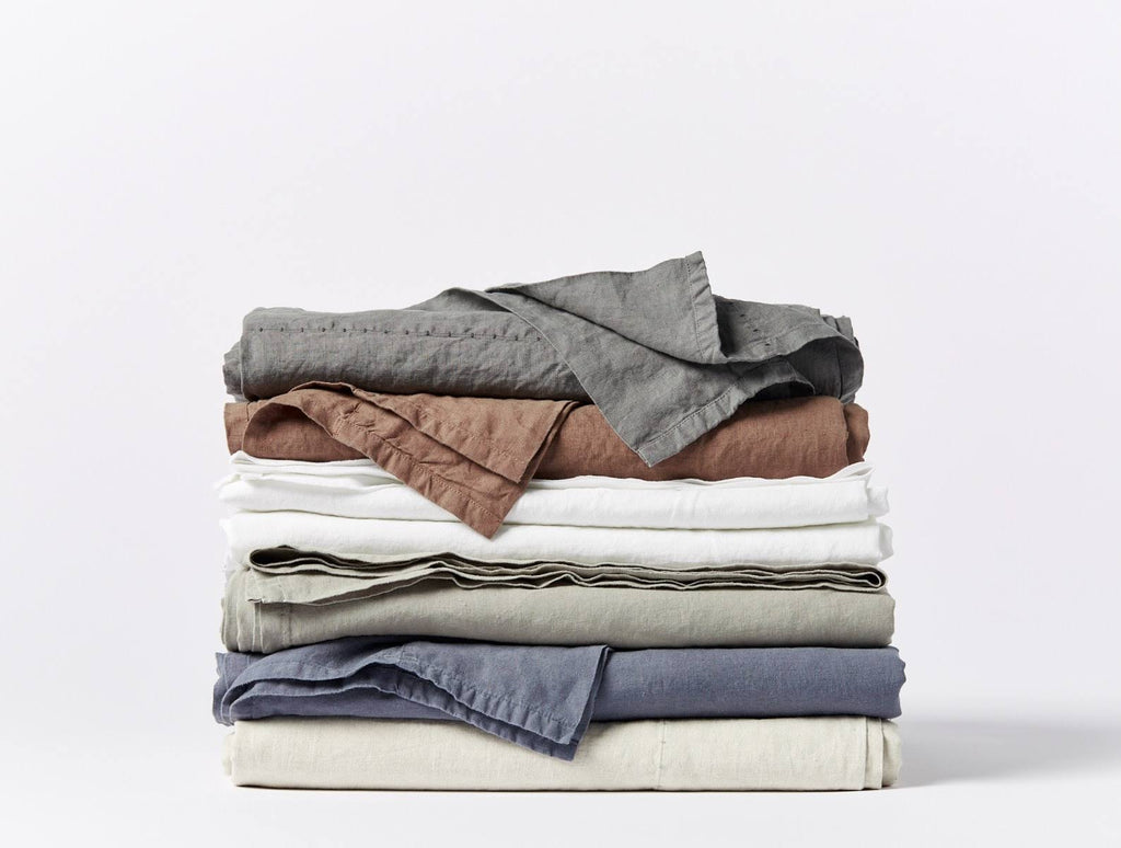 Organic Relaxed Linen Fitted Sheet King Harbor Blue C4349
