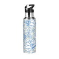 Retro Blue Floral Bouquet Stainless Steel Insulated Flask O662388