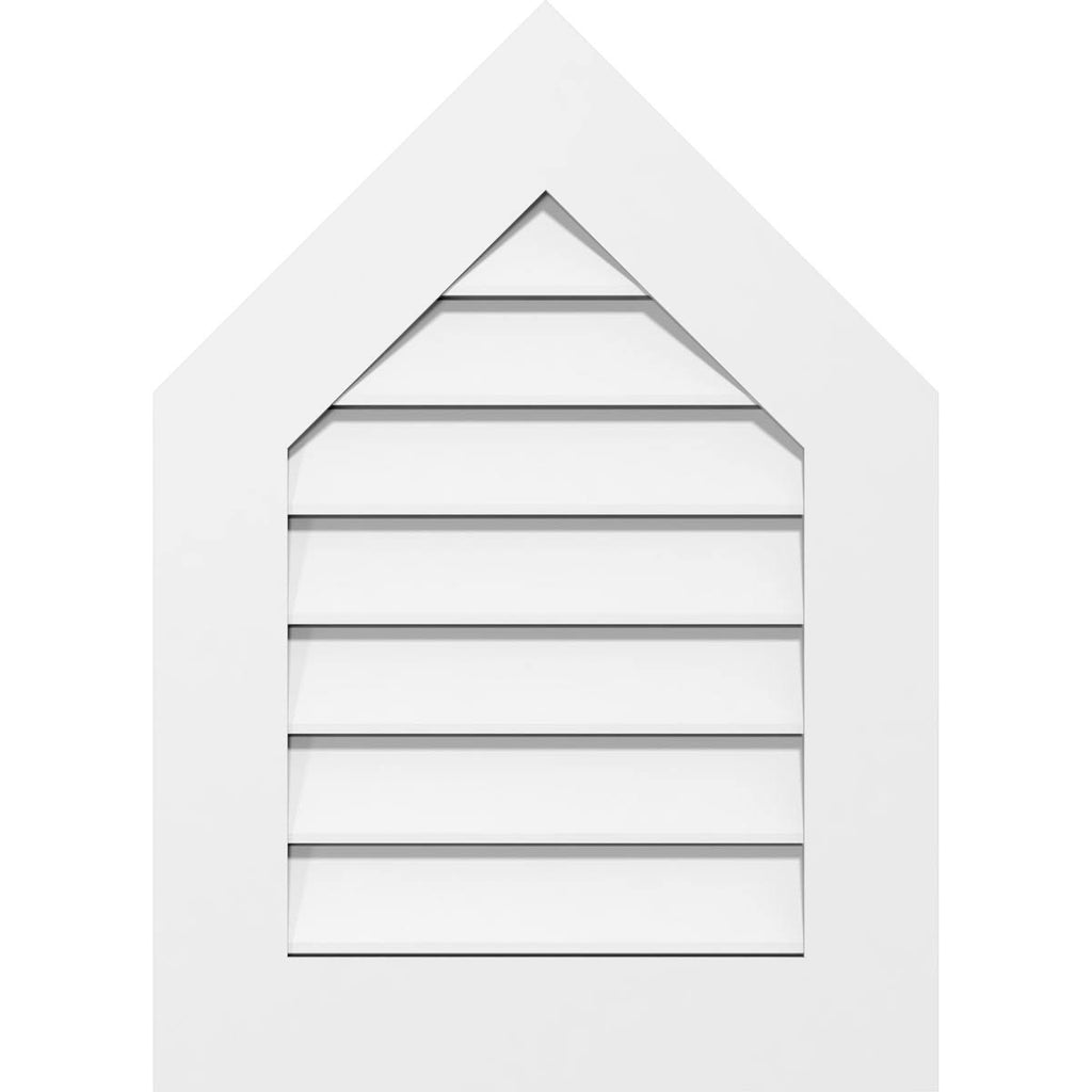 Peaked Top Surface Mount PVC Gable Vent 7/12 Pitch F715479