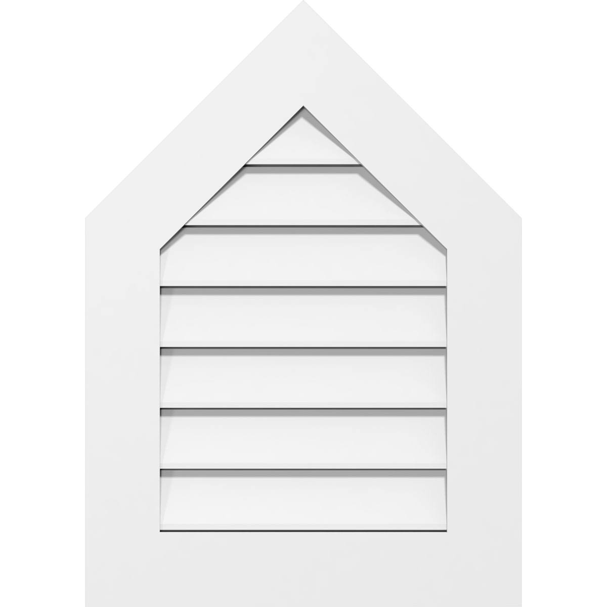 Peaked Top Surface Mount PVC Gable Vent 7/12 Pitch F715479