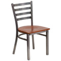 Cherry Wood Seat Metal Restaurant Chair Q7458